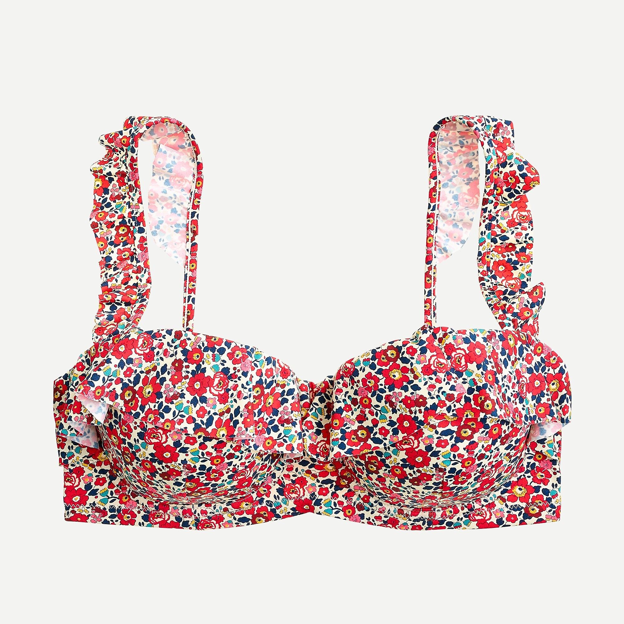 Ruffle underwire bikini top in Liberty® Betsy Ann floral | J. Crew US