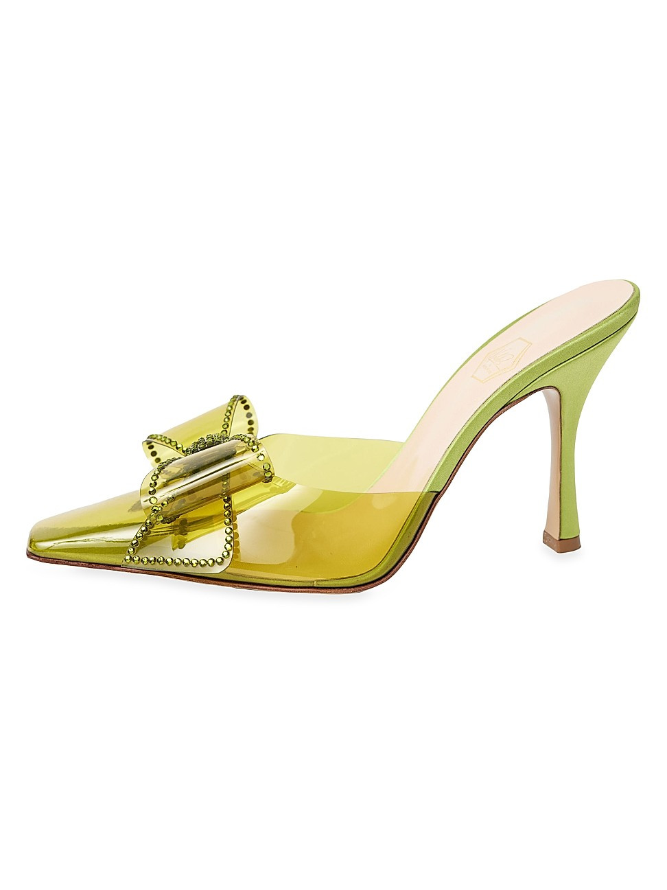 Women's Dimante Bow PVC Mules - Green - Size 7.5 - Green - Size 7.5 | Saks Fifth Avenue