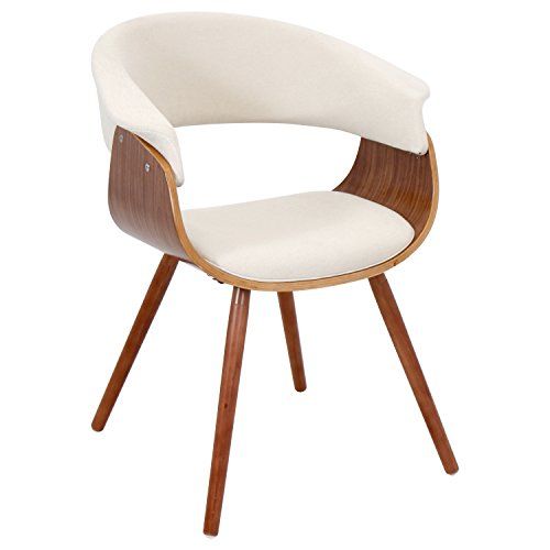 LumiSource Walnut/Cream Vintage Mod Accent Chair CHR-JY-VMO-WL | Amazon (US)