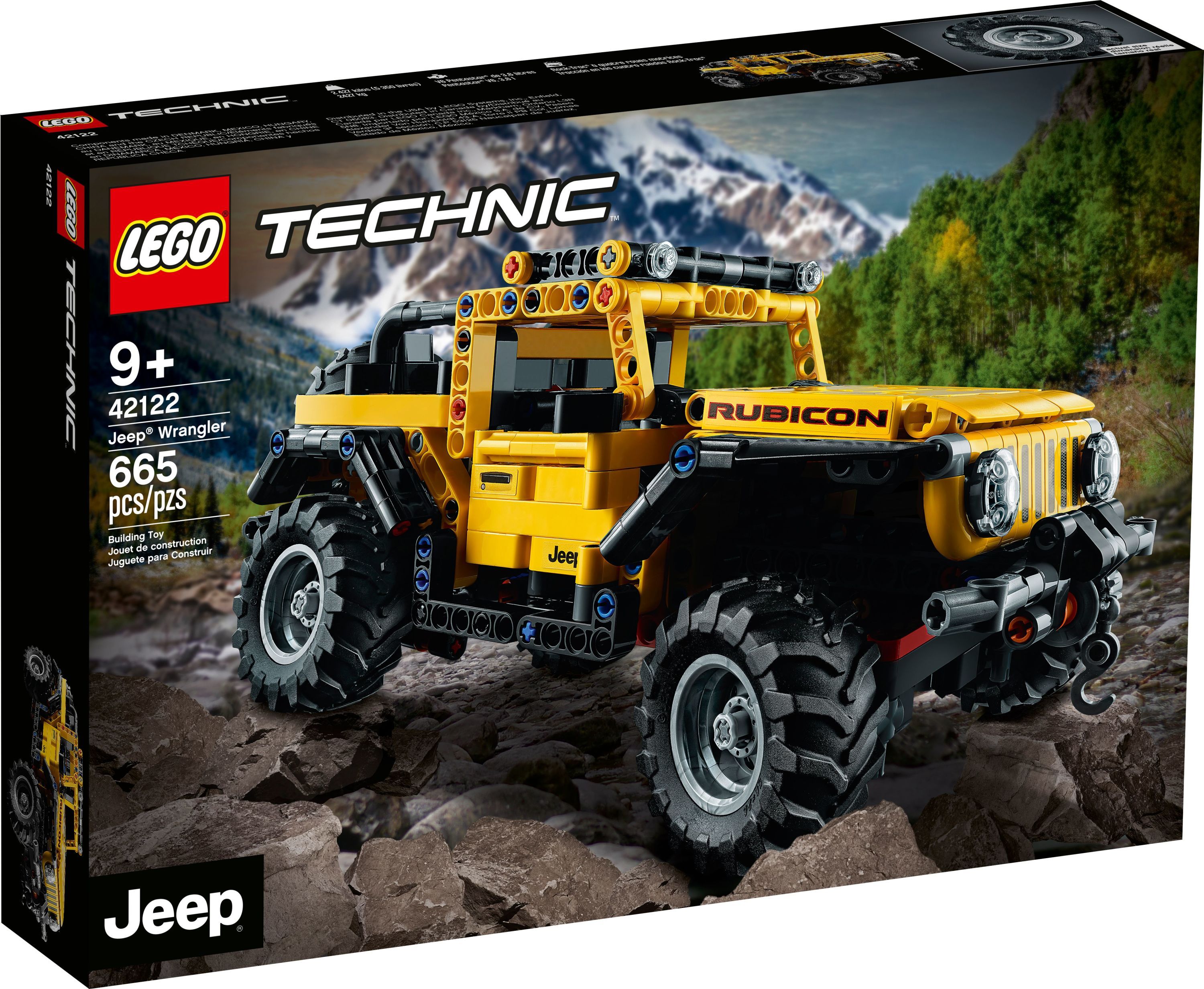 LEGO Technic Jeep Wrangler 4x4 Toy Car Model Building Kit, All Terrain Yellow SUV | Walmart (US)
