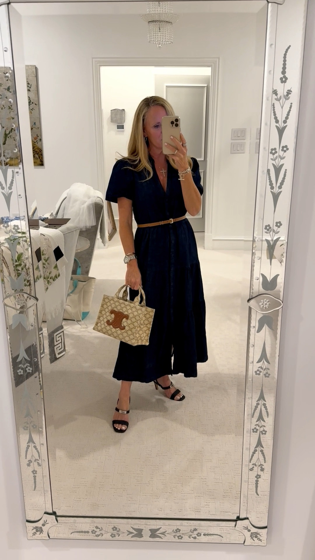 Date night 
Brochu Walker denim midi dress
Hermes belt
Hermes Denim heels
Celine bag

#LTKOver40 #LTKootd #LTKStyleTip