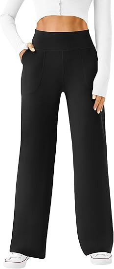 Womens Wide Leg Yoga Pants Casual Work Dress Pants Lounge Sweatpants High Waist Comfy Loose Trous... | Amazon (US)