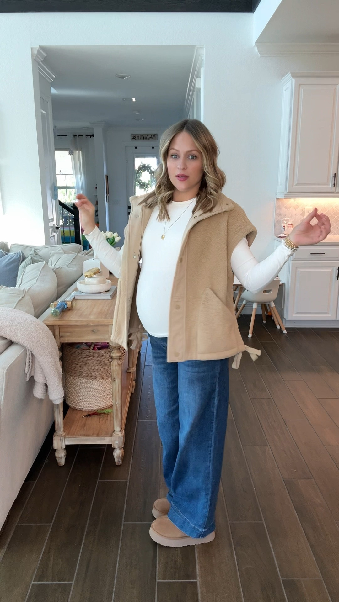 The BEST maternity jean pants from Amazon!!!! Only $39! Lightweight they are not stiff and so comfy! Here for comfy support! Other color washes available 
Wearing size medium 

#LTKBump #LTKootd #LTKmomlife