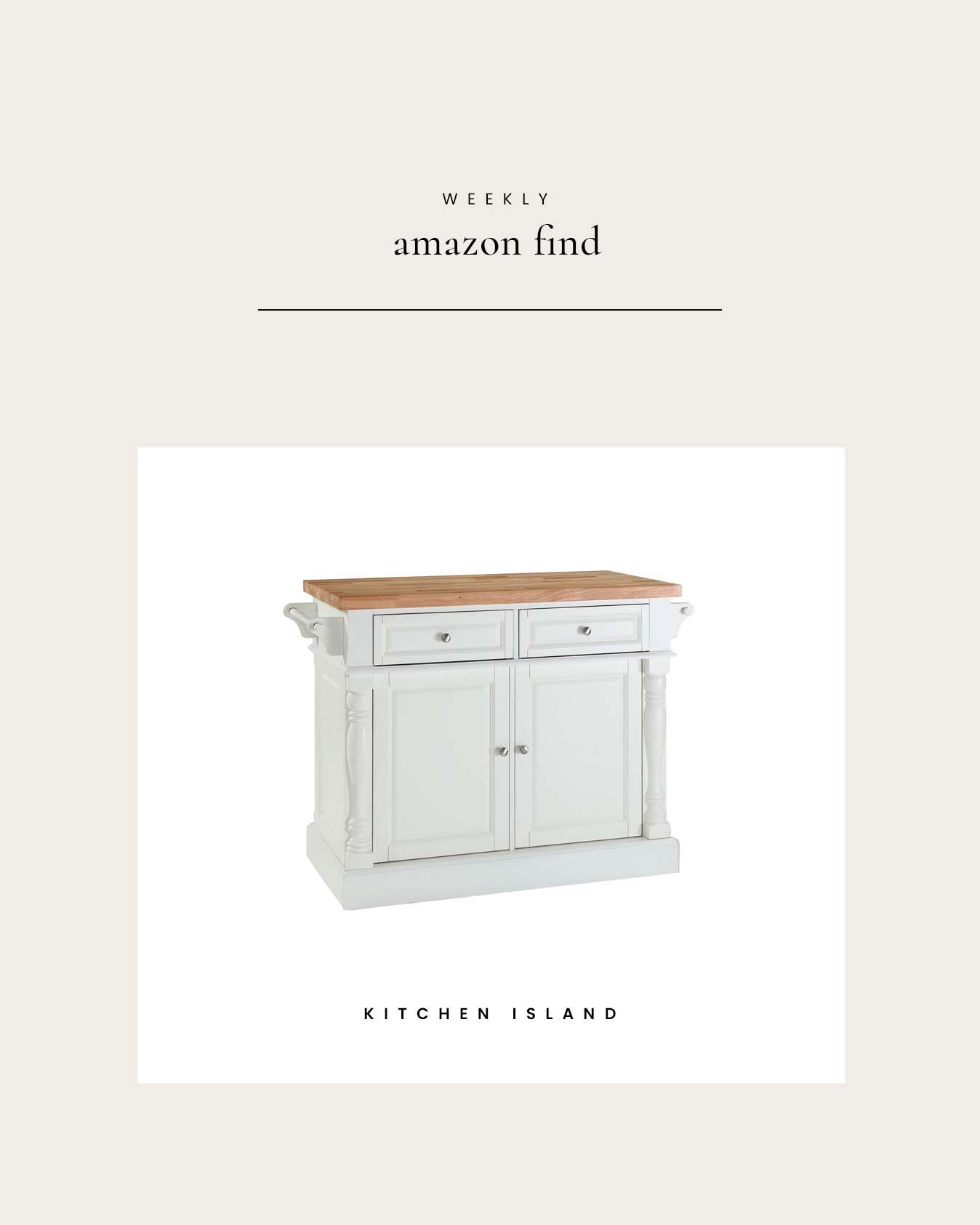 Weekly Amazon Find : Kitchen Island

#LTKHome