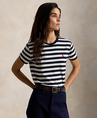 Polo Ralph LaurenWomen's Striped Crewneck Short-Sleeve T-Shirt | Macy's