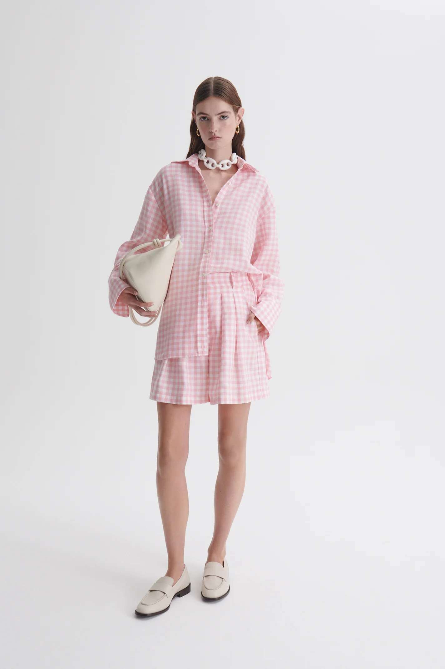 GINGHAM SHORT - PINK.WHITE - Scanlan Theodore | Scanlan Theodore