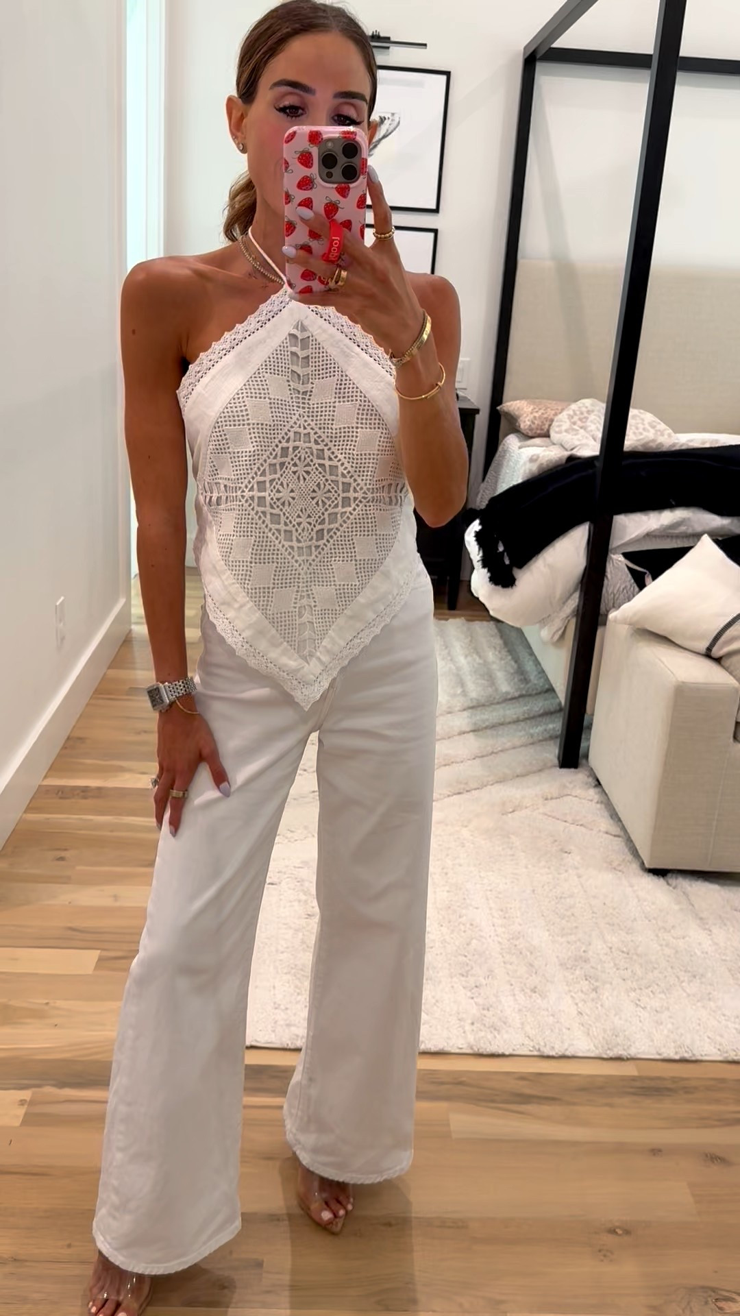 Cute white top size xxs for spring with white jeans 
Vacation outfit idea 

#LTKPetite #LTKSeasonal #LTKSaleAlert