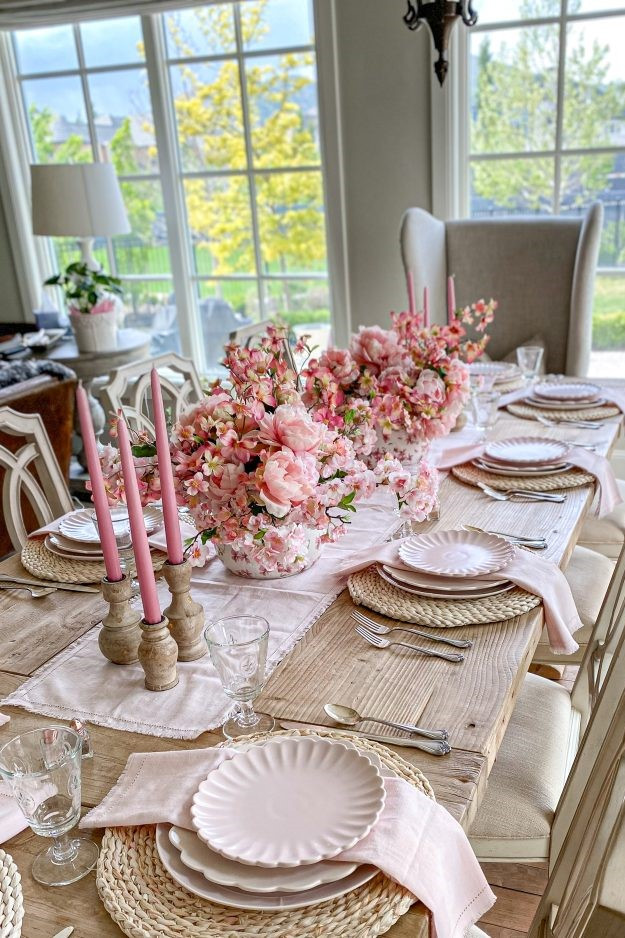 Romantic, soft, and oh-so-pretty 🌸💗 This cherry blossom tablescape is perfect for brunch, bridal showers, or summer soirées. Tap to shop this dreamy look on LTK! ✨ #LTKFinds #RomanticDecor #TablescapeGoals #HomeWithHollyJ #ShopHollyJHome 

 #LTKfoodie #LTKSeasonal #LTKHome
