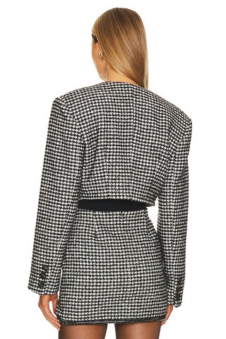 Houndstooth Cropped Blazer in Black & White | Revolve Clothing (Global)