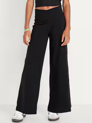 High-Waisted PowerChill Crossover Wide-Leg Leggings for Girls | Old Navy (US)