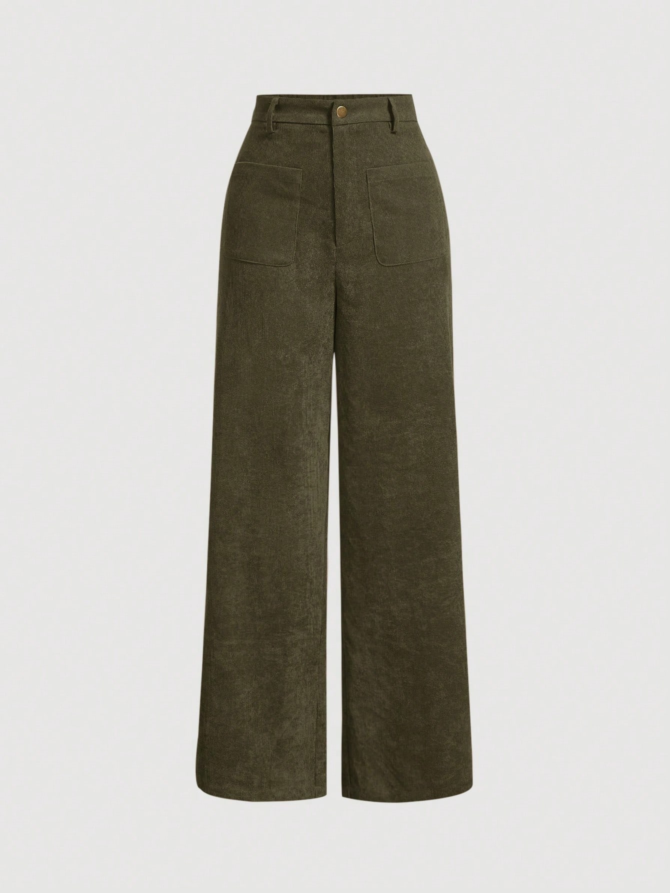 SHEIN MOD Solid Corduroy Wide Leg Pants | SHEIN