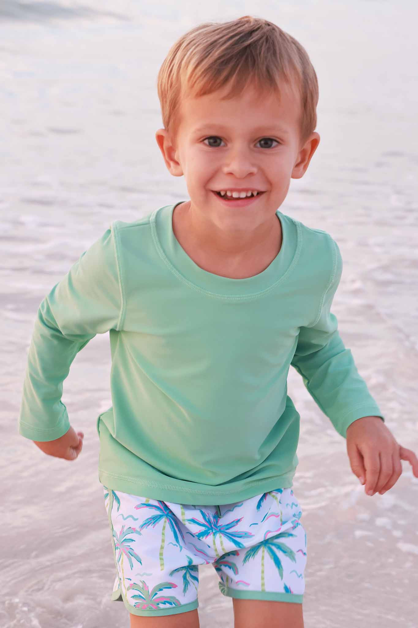 Long Sleeve Rash Guard Shirt | Tropical Green | Caden Lane