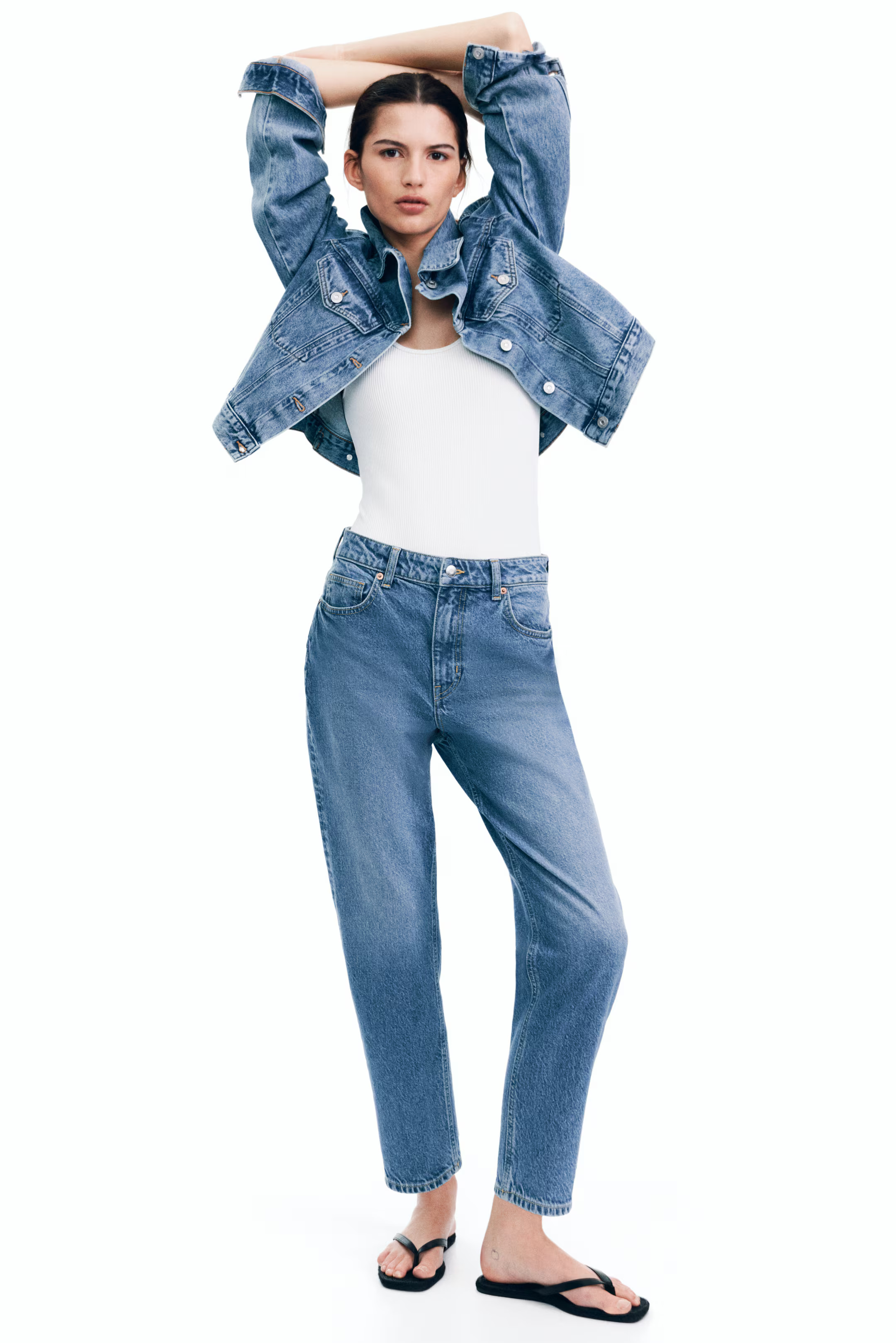 Mom Slim-Fit High-Waist Ankle Jeans | H&M (US + CA)