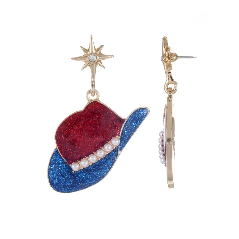 Way to Celebrate Americana Western Hat Dangle Earrings | Walmart (US)