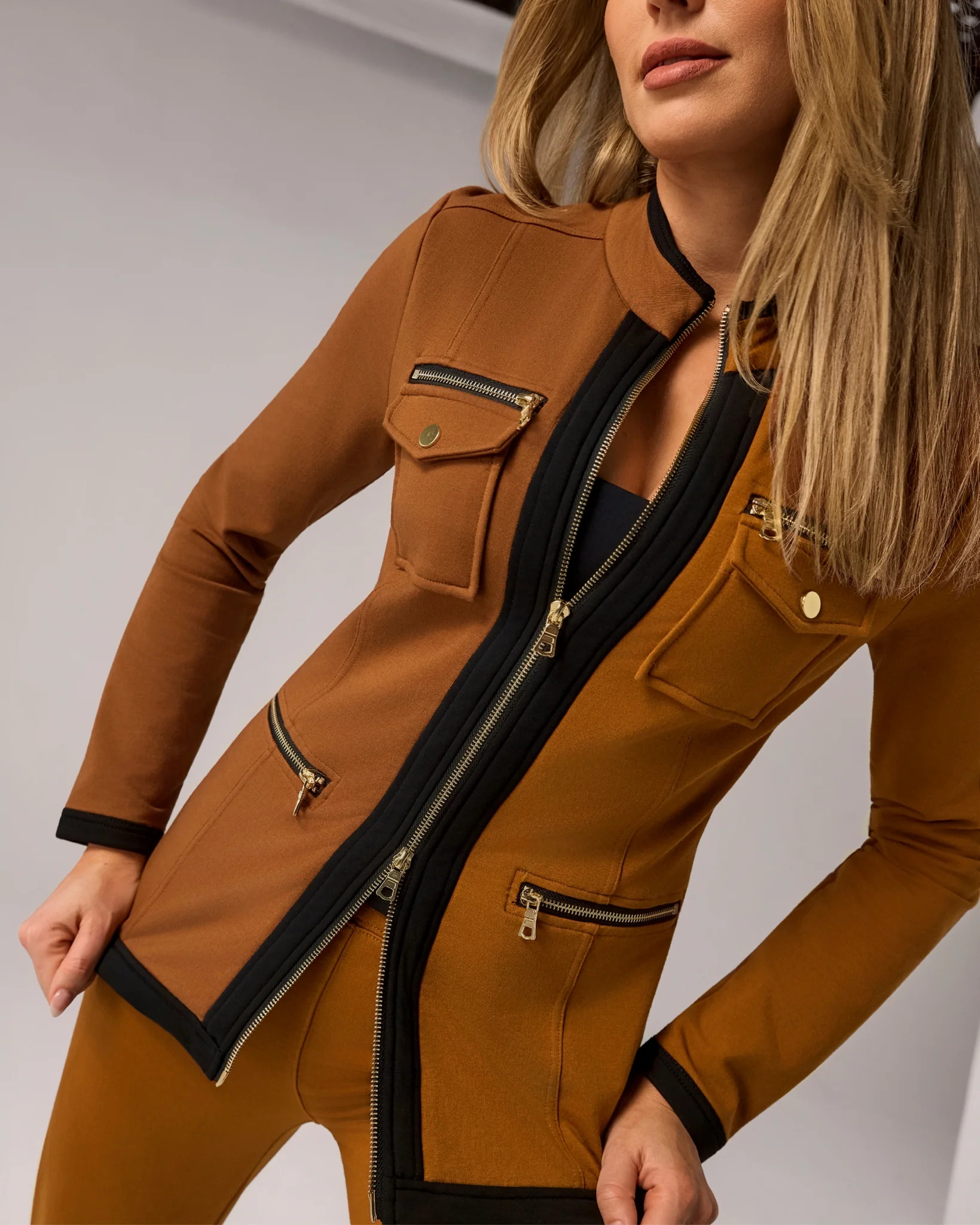Chic Zippered Sport Coordinate Set Tortoise Shell | Boston Proper