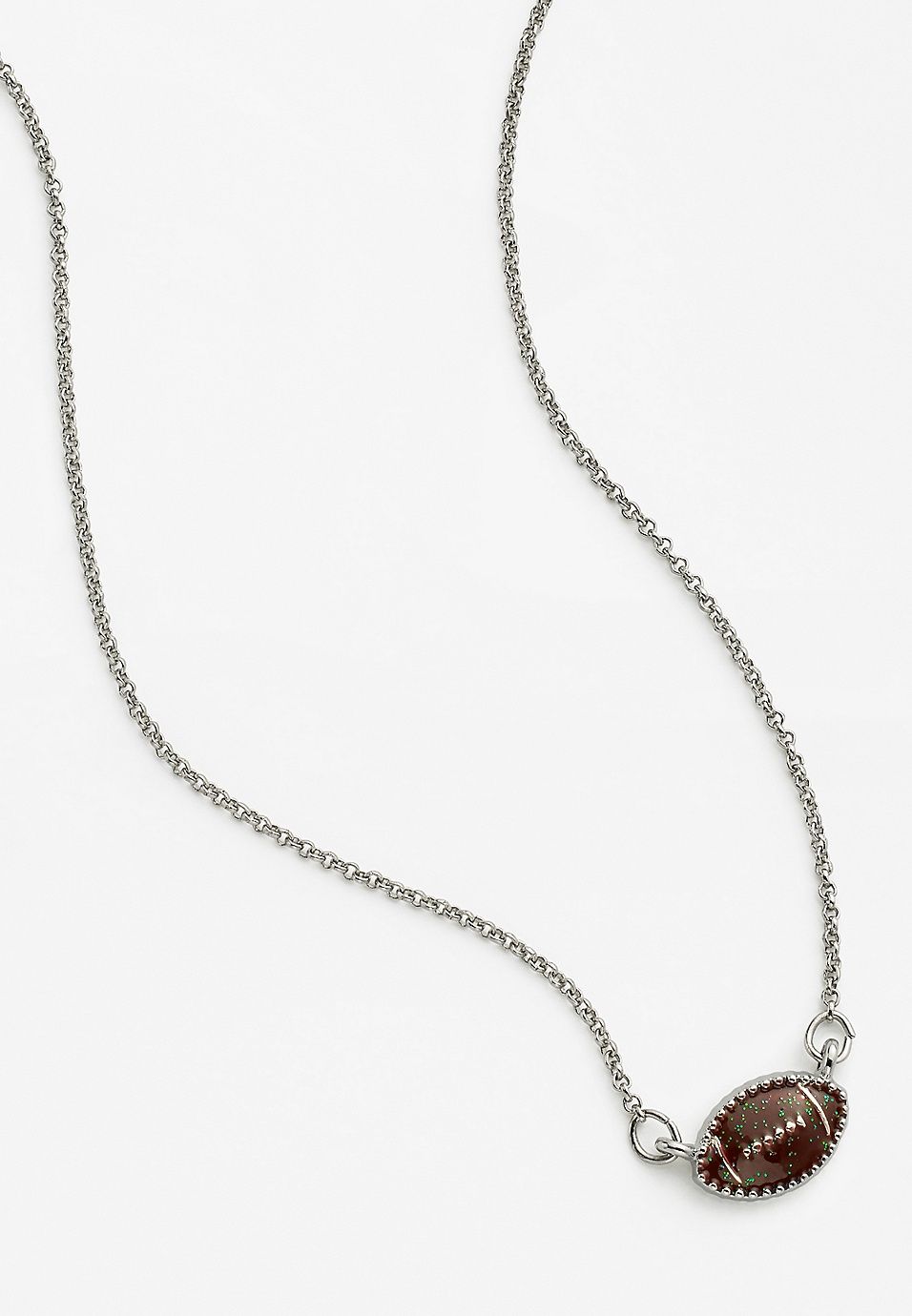 Dainty Silver Football Necklace | Maurices