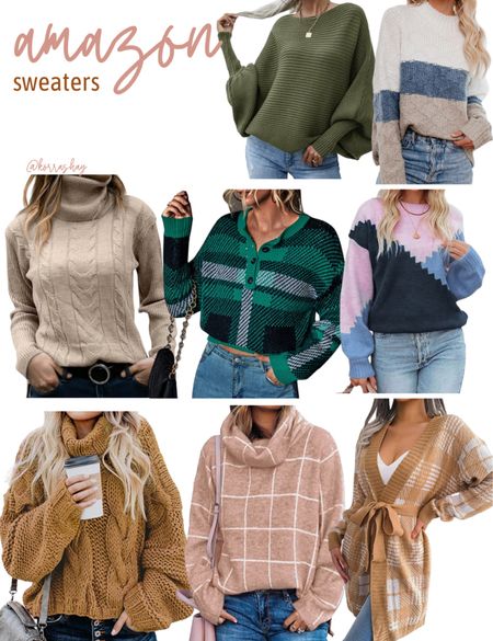 Amazon sweaters! 

Tags 🏷 
Green bat sleeve sweater, olive sweater, neutral and blue sweater, colorblock sweater, geometric sweater, cable knit sweater, plaid cardigan

#LTKSale #LTKSeasonal #LTKstyletip