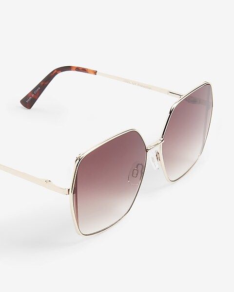 Round Gold Metal Frame Sunglasses | Express