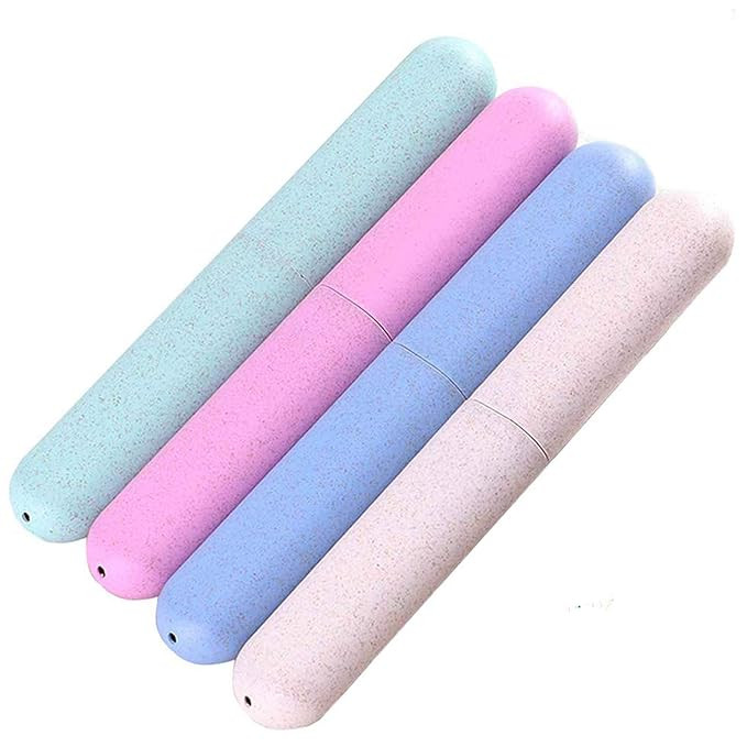 Hooqict 4 Pack Travel Toothbrush Case, Portable Plastic Breathable Toothbrush Holder for Travel, ... | Amazon (US)
