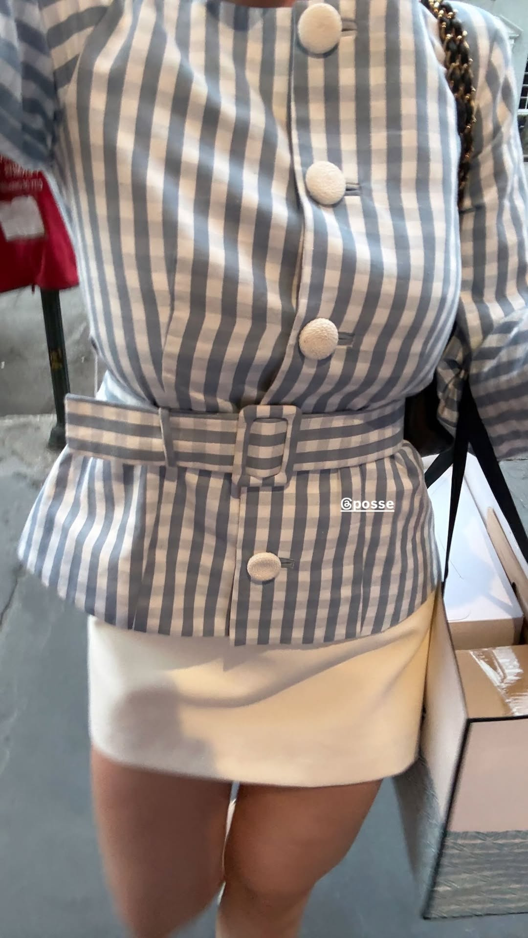 obsessed with this blue gingham belted jacket from posse! linking incase it comes back in stock + sharing similar. 🤍 

 #LTKgrwm #LTKootd #LTKSeasonal