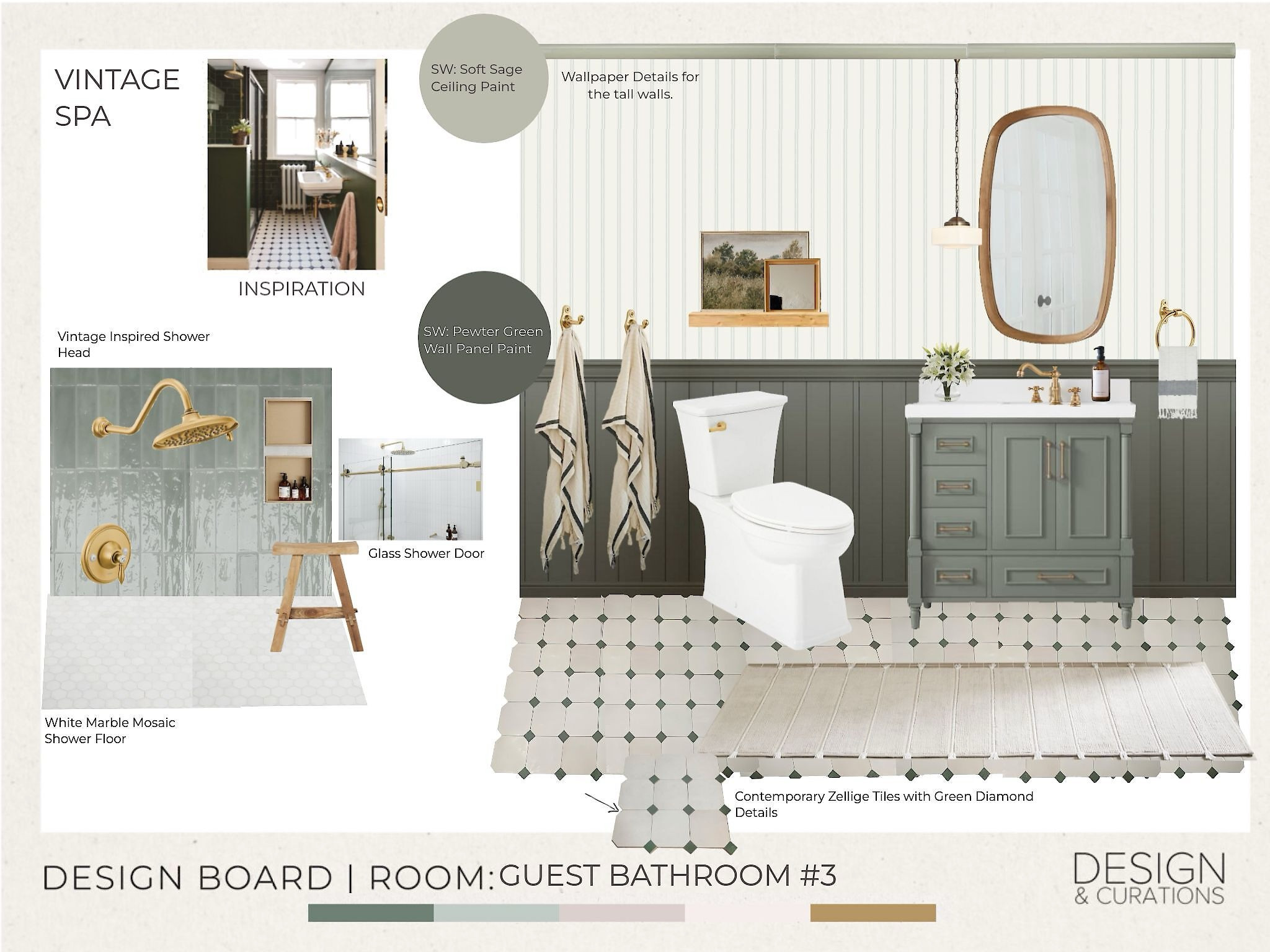 Transitional bathroom, Hunter, green sage, green bathroom, design idea, Moroccan tile, zellige tile, bathroom, spike, inspiration. 

#LTKhome