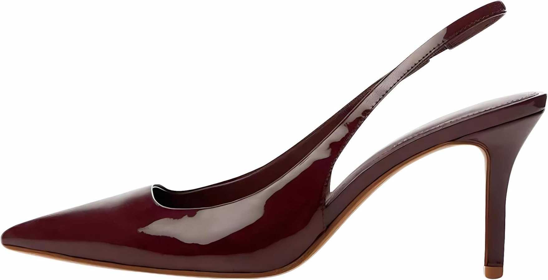 YIYA Women's Cherry Red Heels for Fall Slingback Closed Pointed Toe Stiletto High Heels Backless ... | Amazon (US)