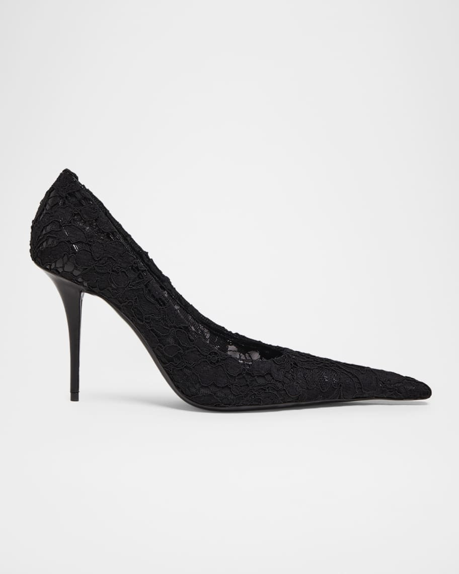 Saint Laurent 95mm Thierry Satin Slingback Pumps | Neiman Marcus