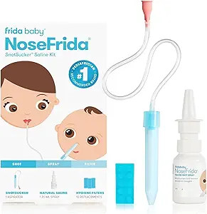 Frida Baby Saline Kit, Includes NoseFrida Nasal Aspirator for Baby, Baby Nose Sucker, Saline Nasa... | Amazon (US)