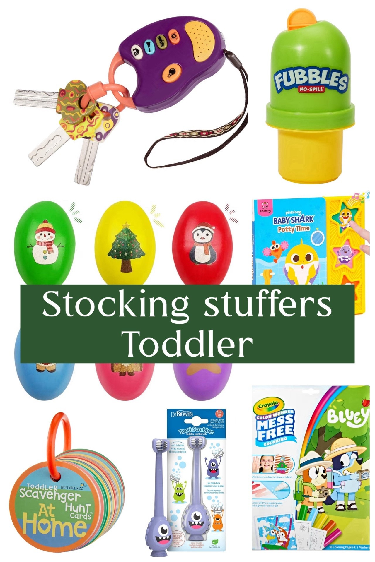 🎄 Toddler Stocking Stuffers They’ll Actually Love

Filling a toddler’s stocking is so fun, and these tiny treasures are all under $12 and perfect for little hands. I rounded up our favorite go-tos: bubble tumbler that doesn’t spill, pretend car keys (always a toddler obsession), Christmas shaker eggs for music time, mess-free Bluey coloring, Baby Shark potty-time book, toddler scavenger hunt cards, and the cutest little toothbrush scrubbers. Easy, affordable, and guaranteed to keep them busy on Christmas morning. Linking everything from Amazon so you can load up their stockings with fun, practical finds! 🎁✨

toddler stocking stuffers • toddler Christmas ideas • budget toddler gifts • toddler sensory toys • mess-free coloring • toddler activities • Amazon stocking stuffers • holiday gifts for toddlers

#LTKBaby #LTKKids #LTKGiftGuide