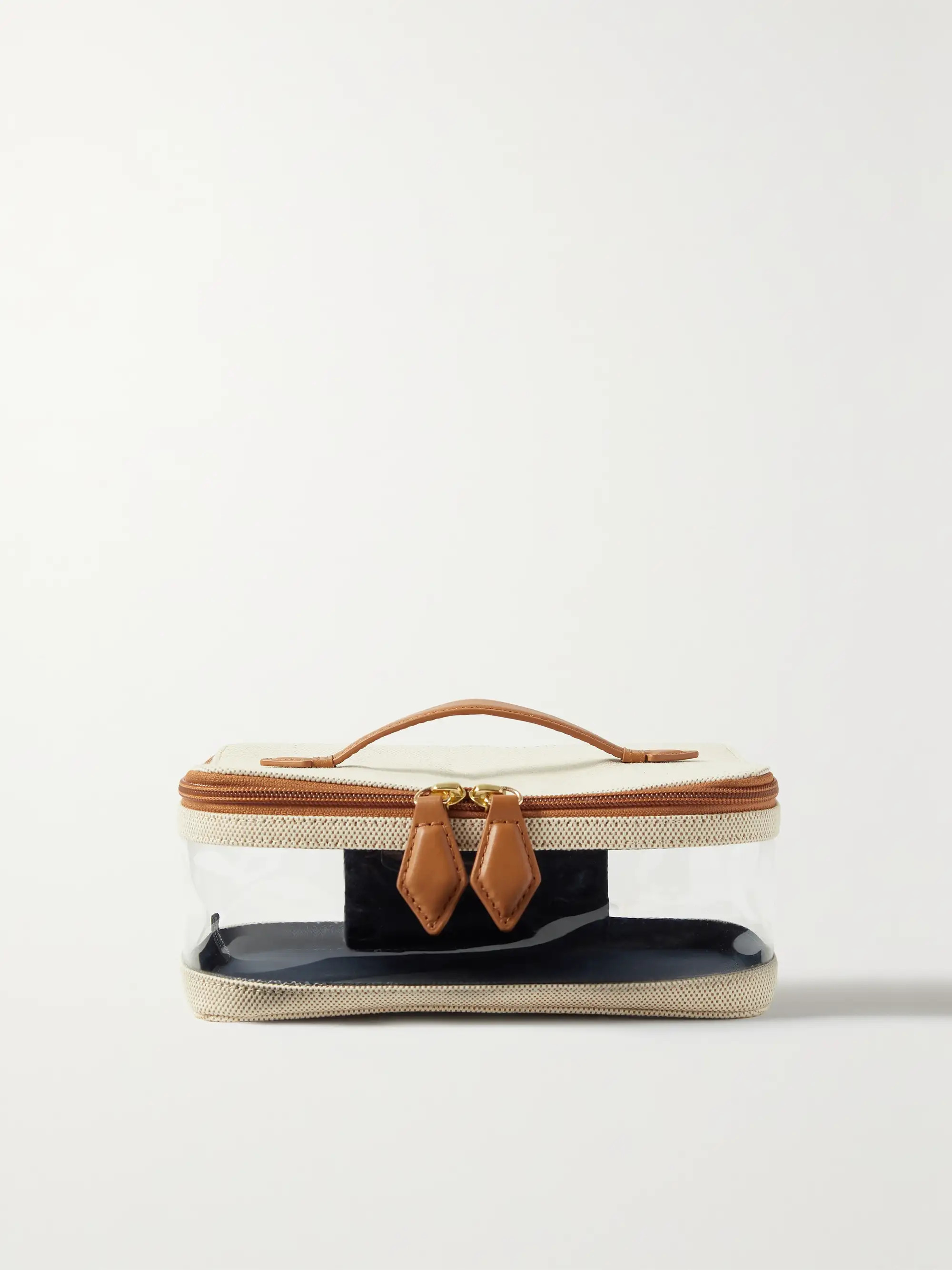 + NET SUSTAIN See-All vegan leather-trimmed canvas cosmetics case | NET-A-PORTER (US)
