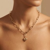 Golden Heart Link Chain Necklace | Cronjager