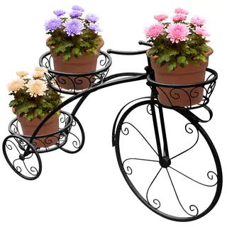 Tricycle Plant Stand - Flower Pot Cart Holder - Parisian Style (Black) | Overstock.com Shopping -... | Bed Bath & Beyond