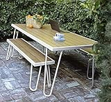 Novogratz Poolside Gossip Collection, Paulette Outdoor/Indoor Table and Bench Set, White | Amazon (US)