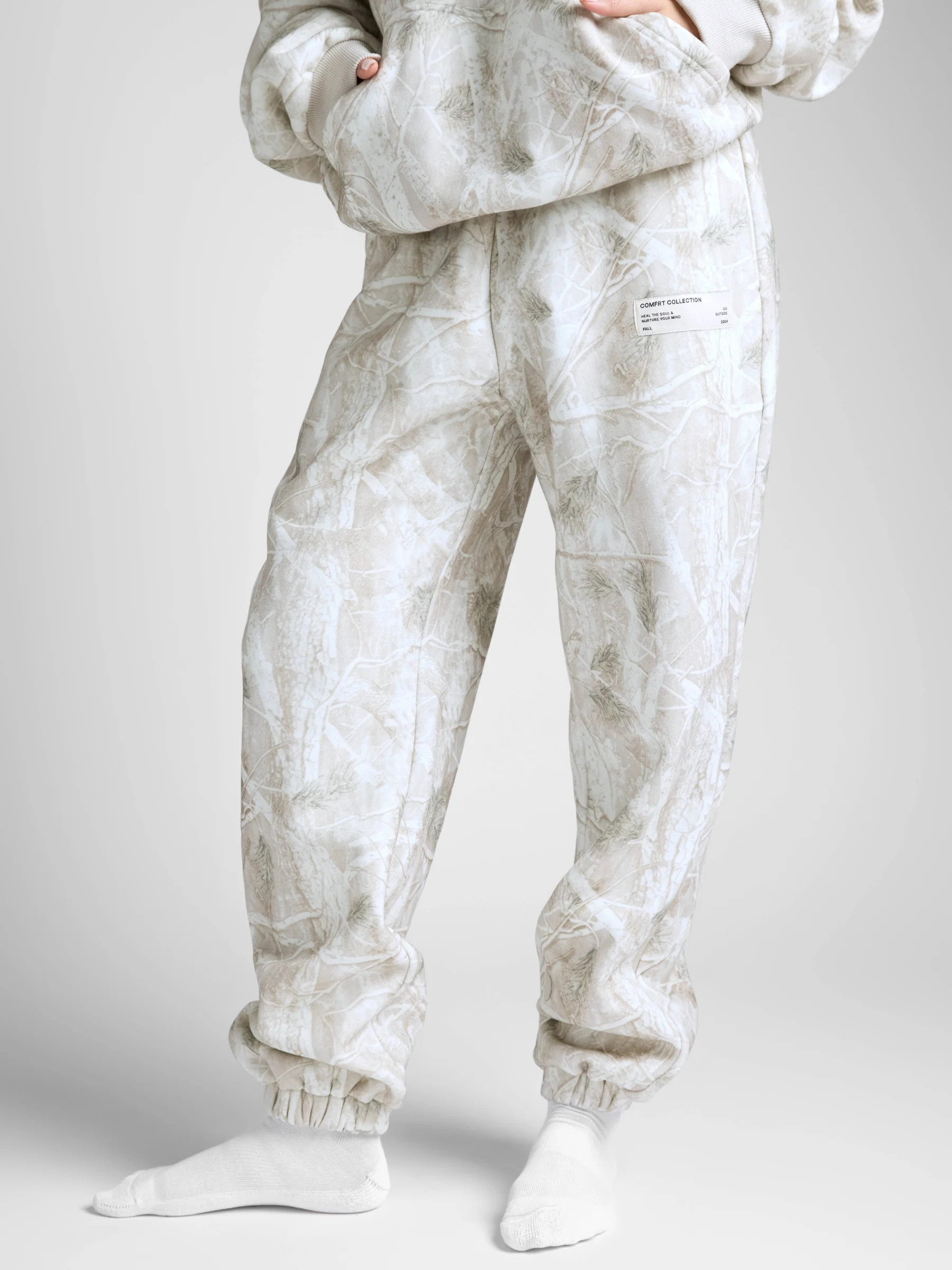 Comfrt Camo Sweatpants | Silver Birch | Oversized | XS | Comfrt
