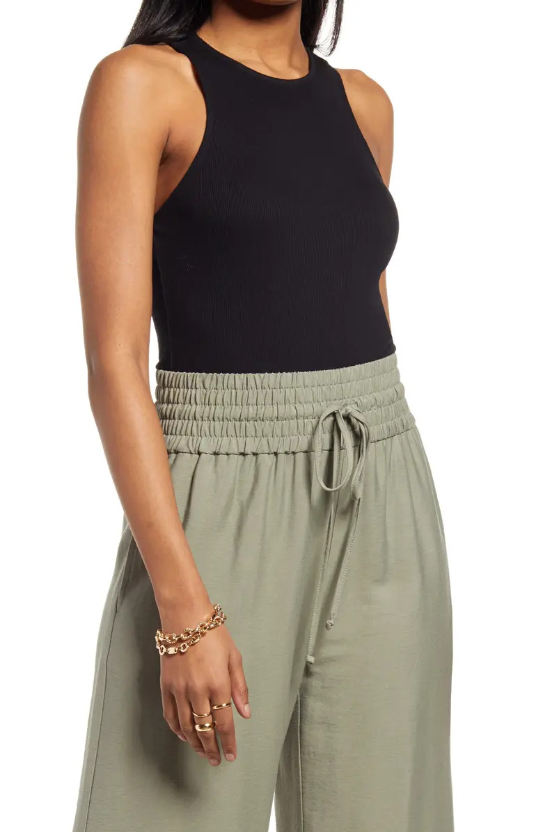 Open Edit Crewneck Rib Bodysuit | Nordstrom | Nordstrom