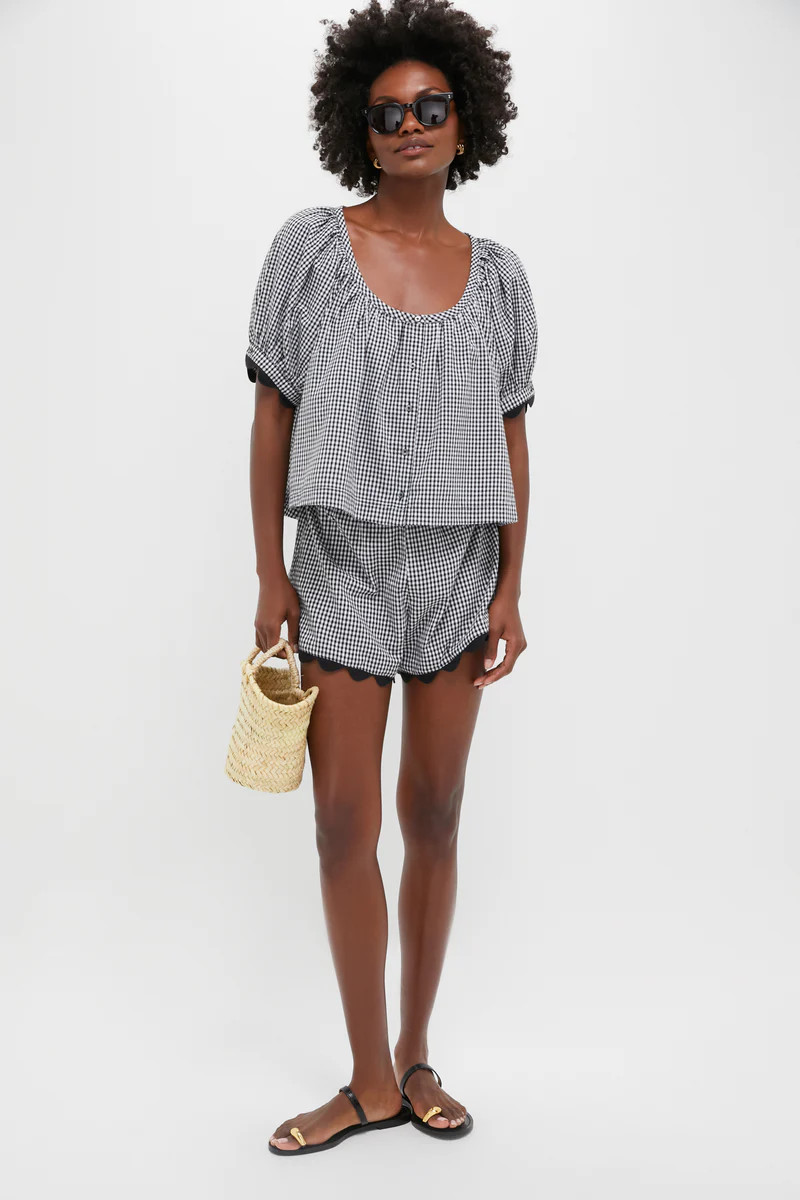 Black Gingham Ric Rac Ava Short | Tuckernuck (US)