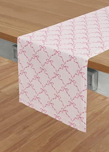 Solino Home Bows Print Table Runner – 14 x 72 Inch, 100% Cotton Pink Table Runner for Valentine... | Amazon (US)
