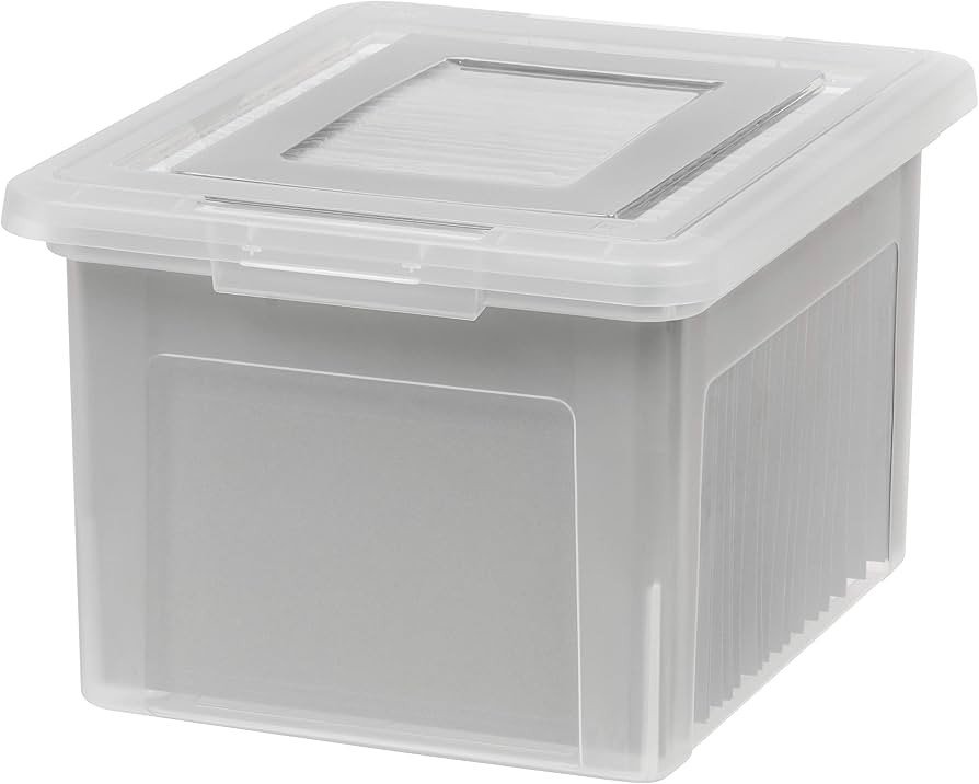 IRIS USA 35 Qt. Letter/Legal File Box with Latching Lid, Clear     Organize lesson plans, classro... | Amazon (US)