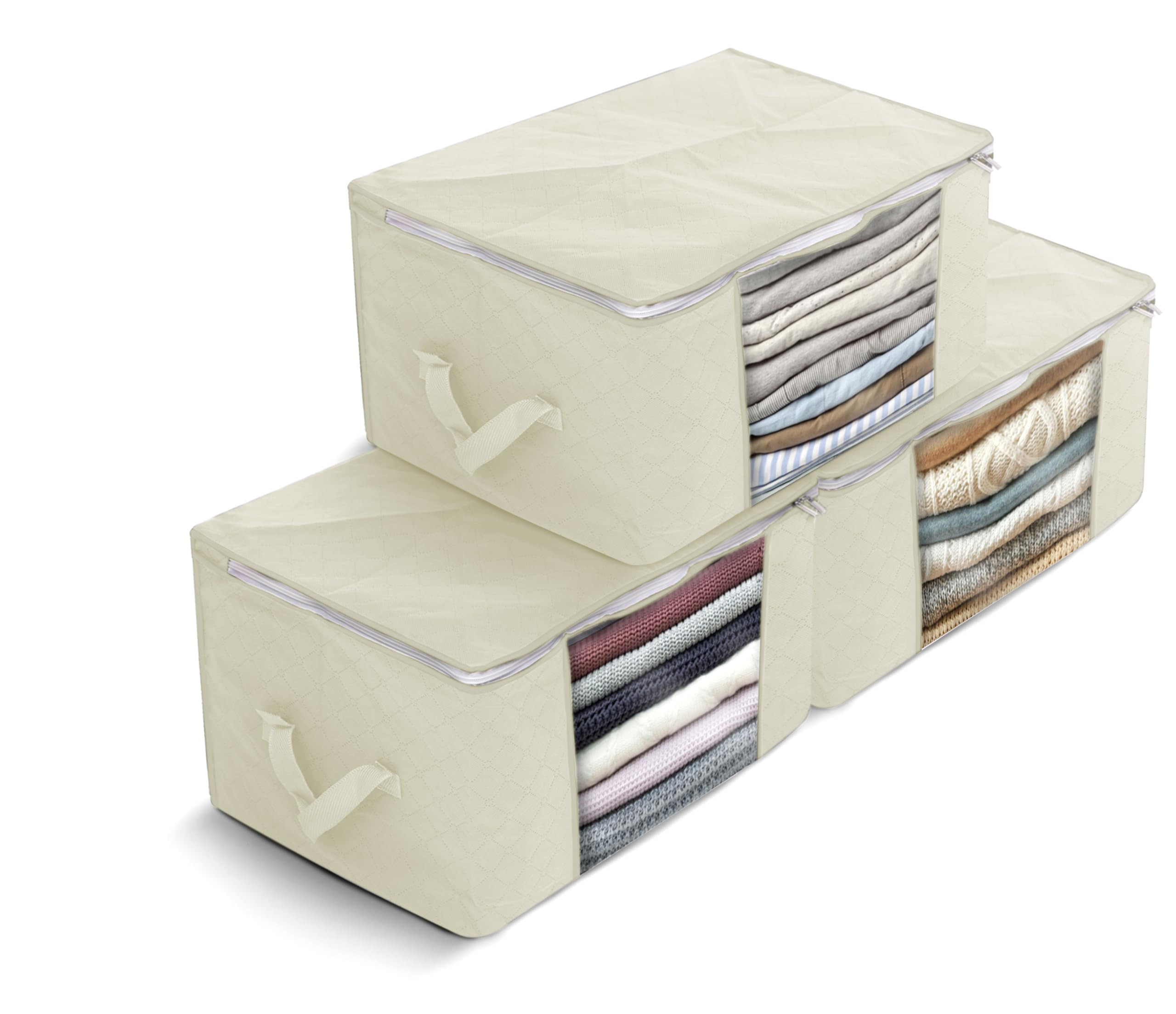 Delka 90L Storage Bags with Lids, Large Storage Boxes with lids, Storage Unit for Clothes, Duvets... | Amazon (UK)