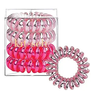 Kitsch Spiral Hair Ties for Women - Waterproof Ponytail Holders for Teens | Stylish Phone Cord Ha... | Amazon (US)
