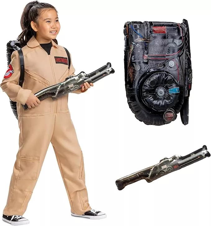 Party City Ghostbusters Halloween Costume with Proton Pack for Adults,  Standard Size, with Jumpsuit and Backpack 