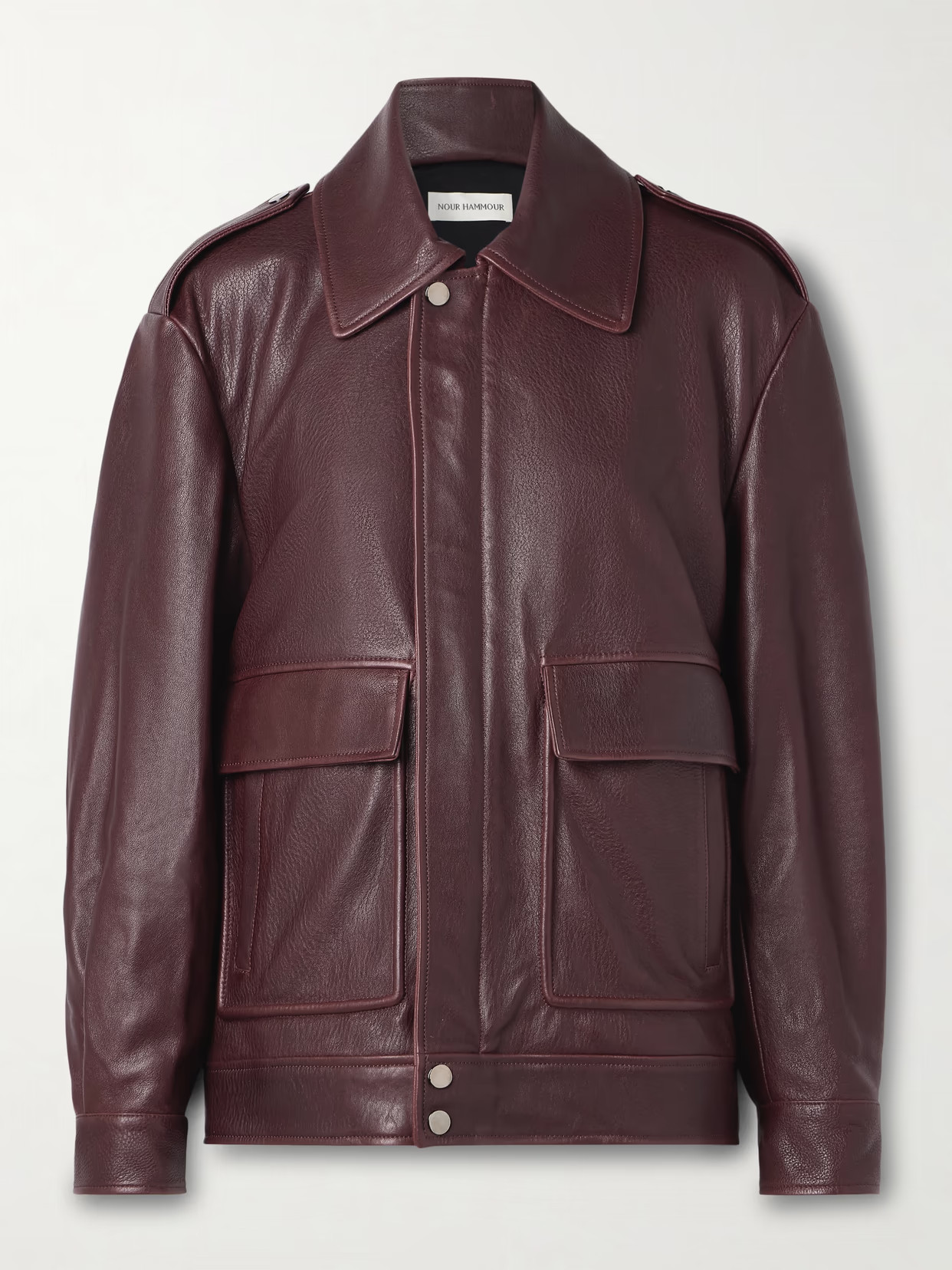 Nour Hammour - Drey Leather Jacket - Purple | NET-A-PORTER (US)