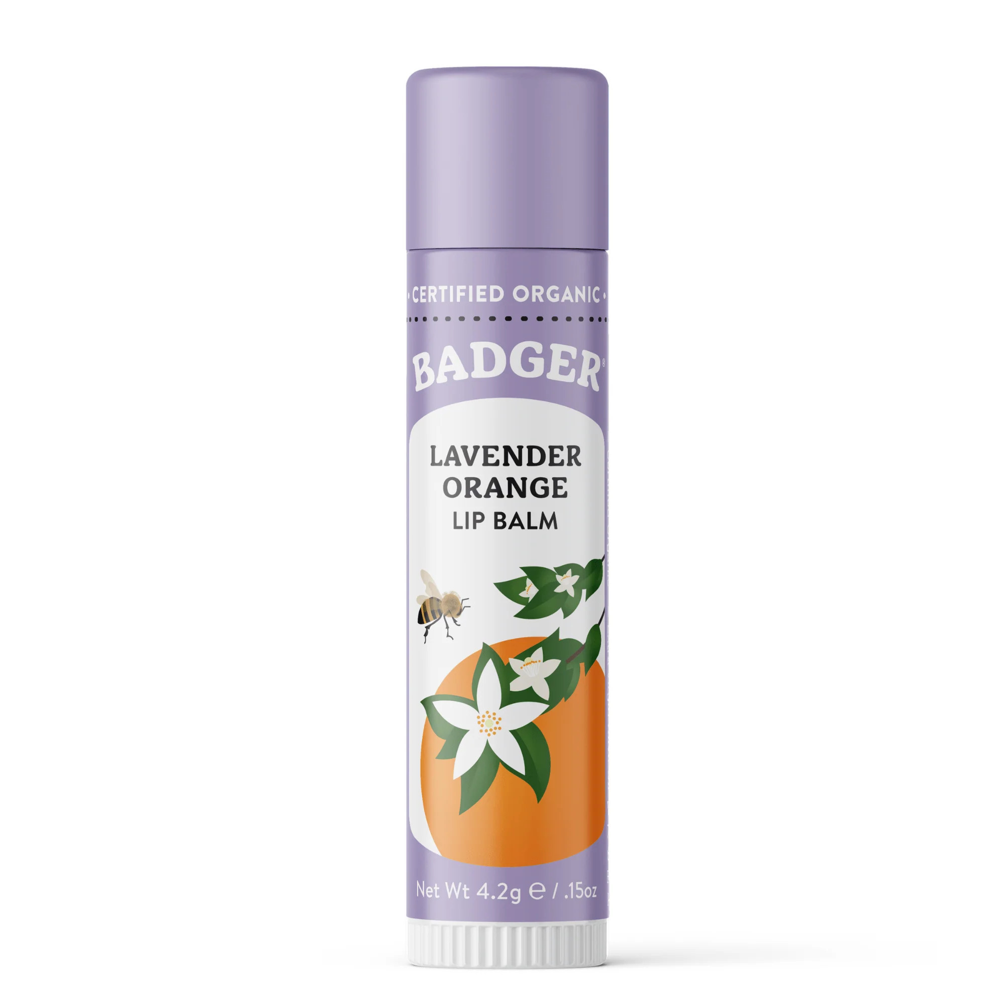 Badger Lavender & Orange Lip Balm (0.15 oz) #23338 | Smallflower
