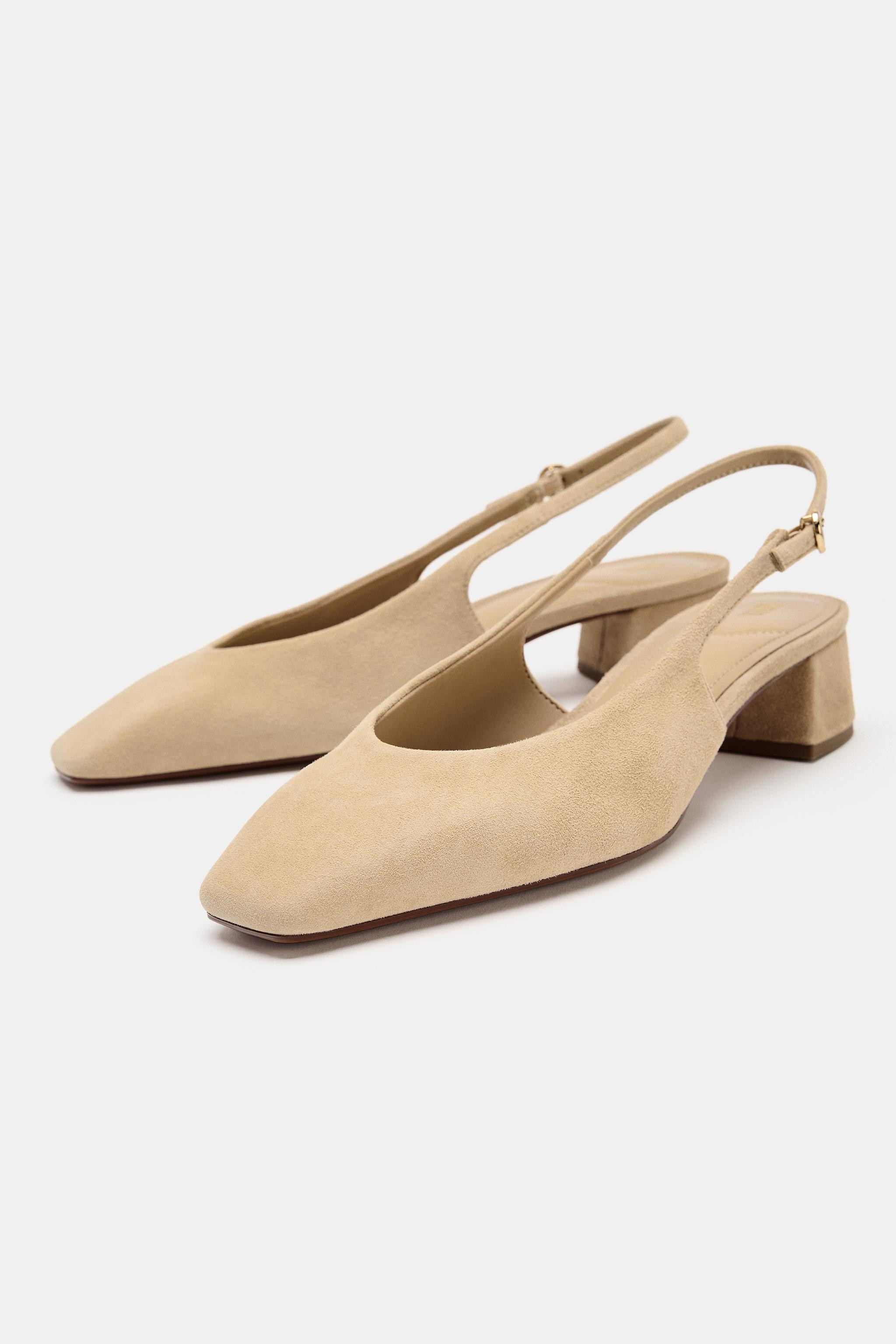SPLIT SUEDE SLINGBACK SHOES | Zara US