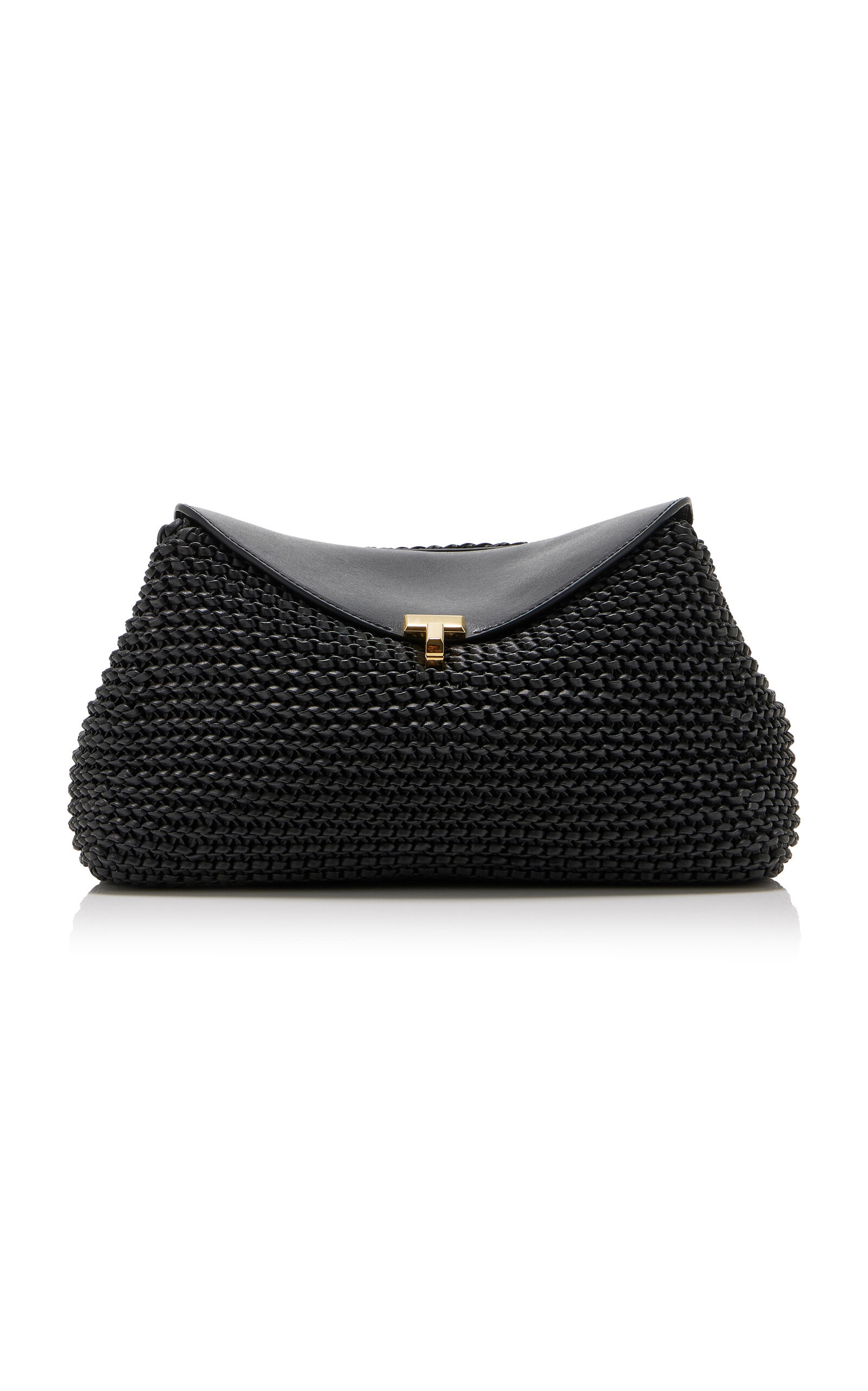 Toteme T-Lock Woven-Leather Clutch - Moda Operandi | Moda Operandi (Global)