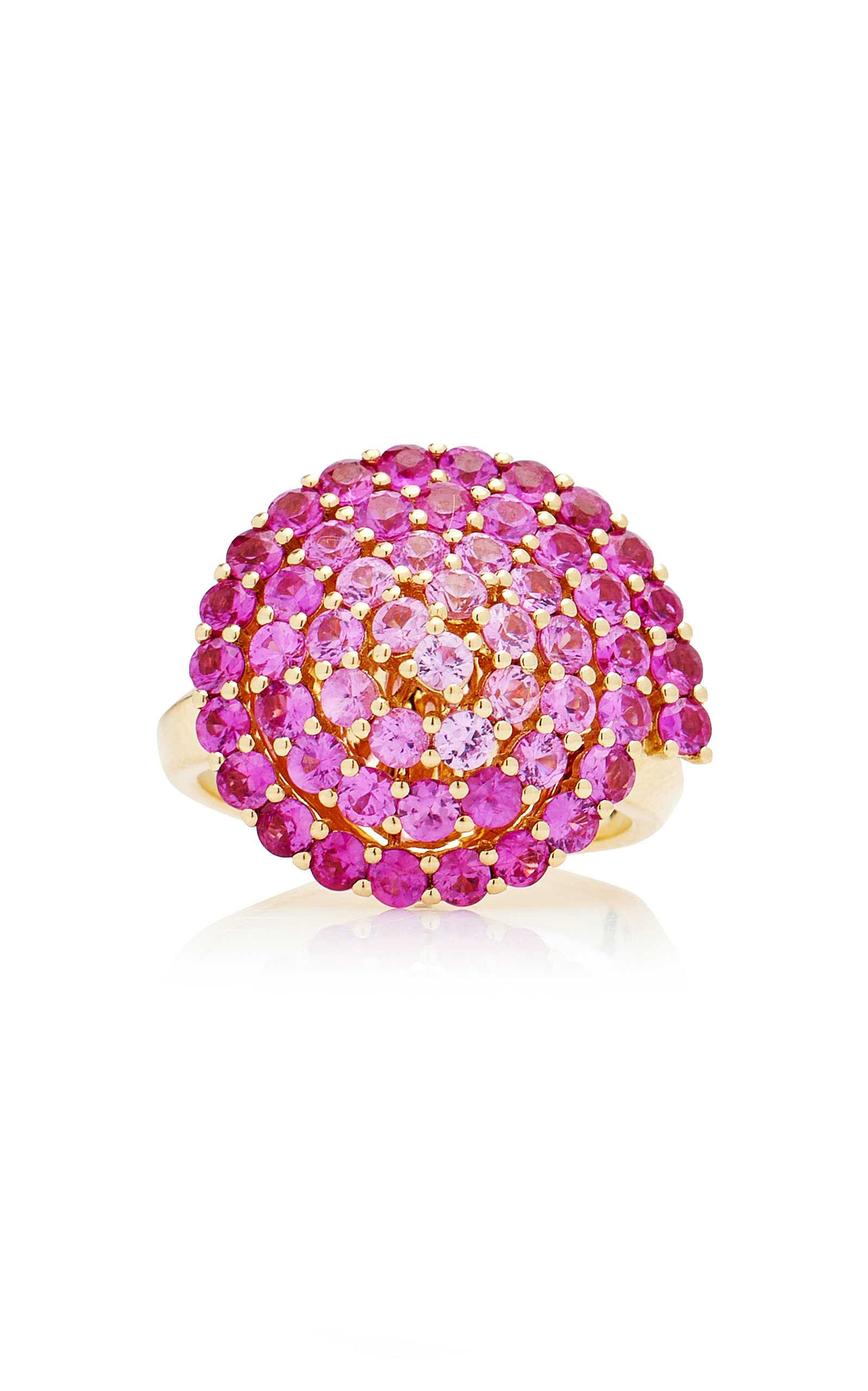 Spiral 18K Yellow Gold Sapphire Ring | Moda Operandi (Global)