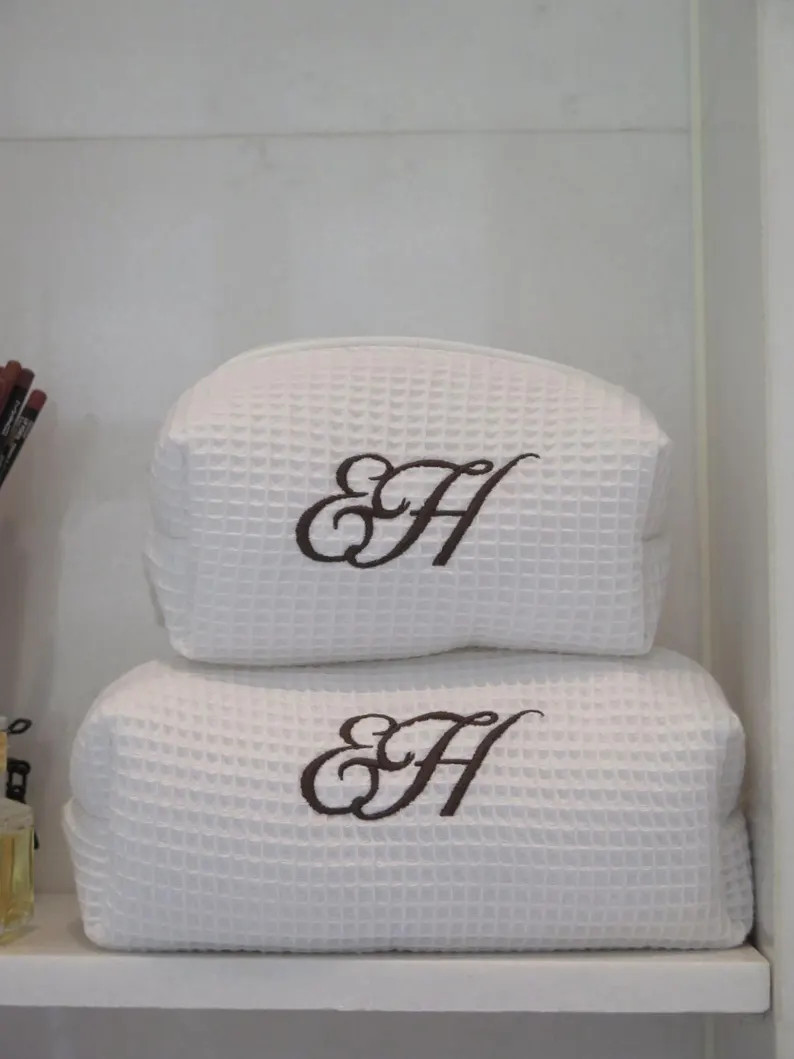Personalized Waffle Makeup Bag - Etsy | Etsy (US)