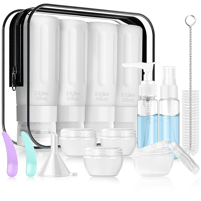 16 Pcs Silicone Bottles Set, Leak-Proof Design, Travel Size, TSA Approved for Toiletries, Portabl... | Amazon (US)
