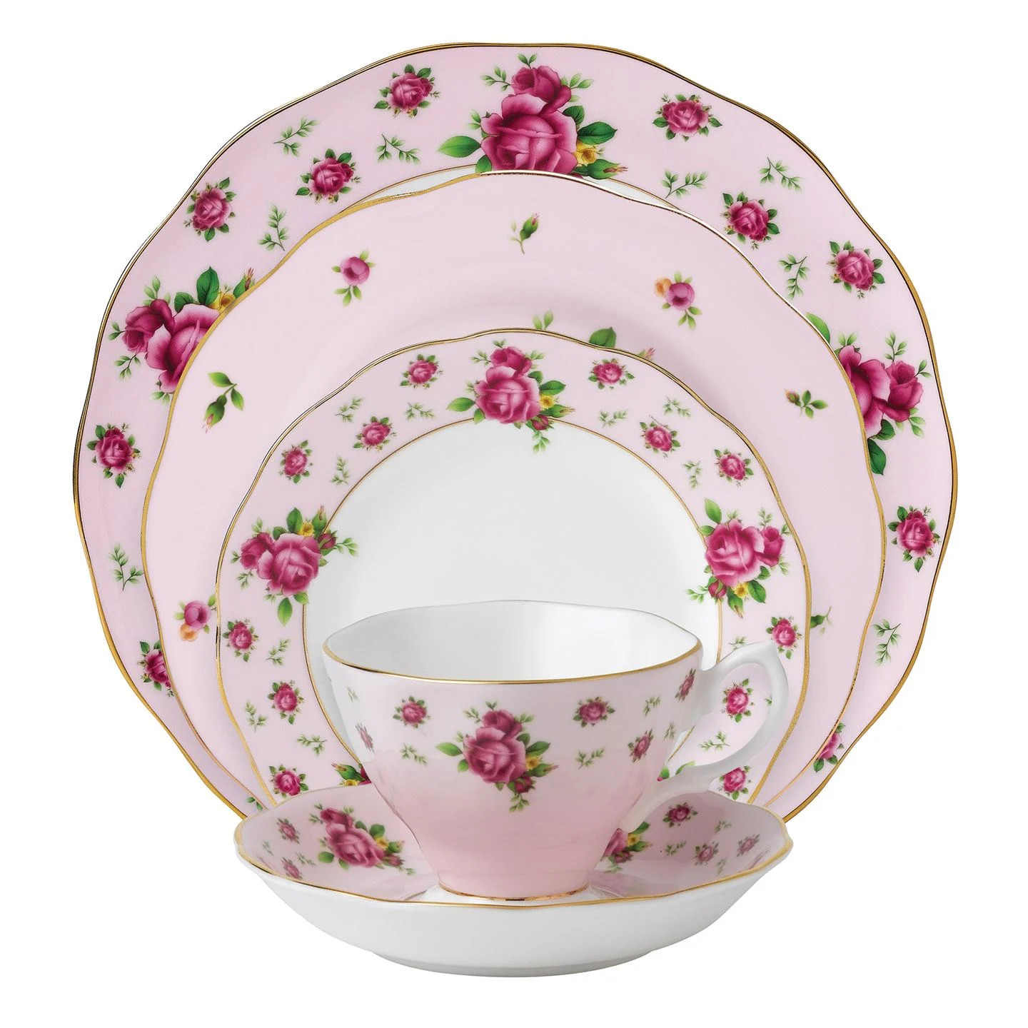 Royal Albert New Country Roses Pink Vintage 5-Piece Place Setting | Royal Albert | Wedgwood