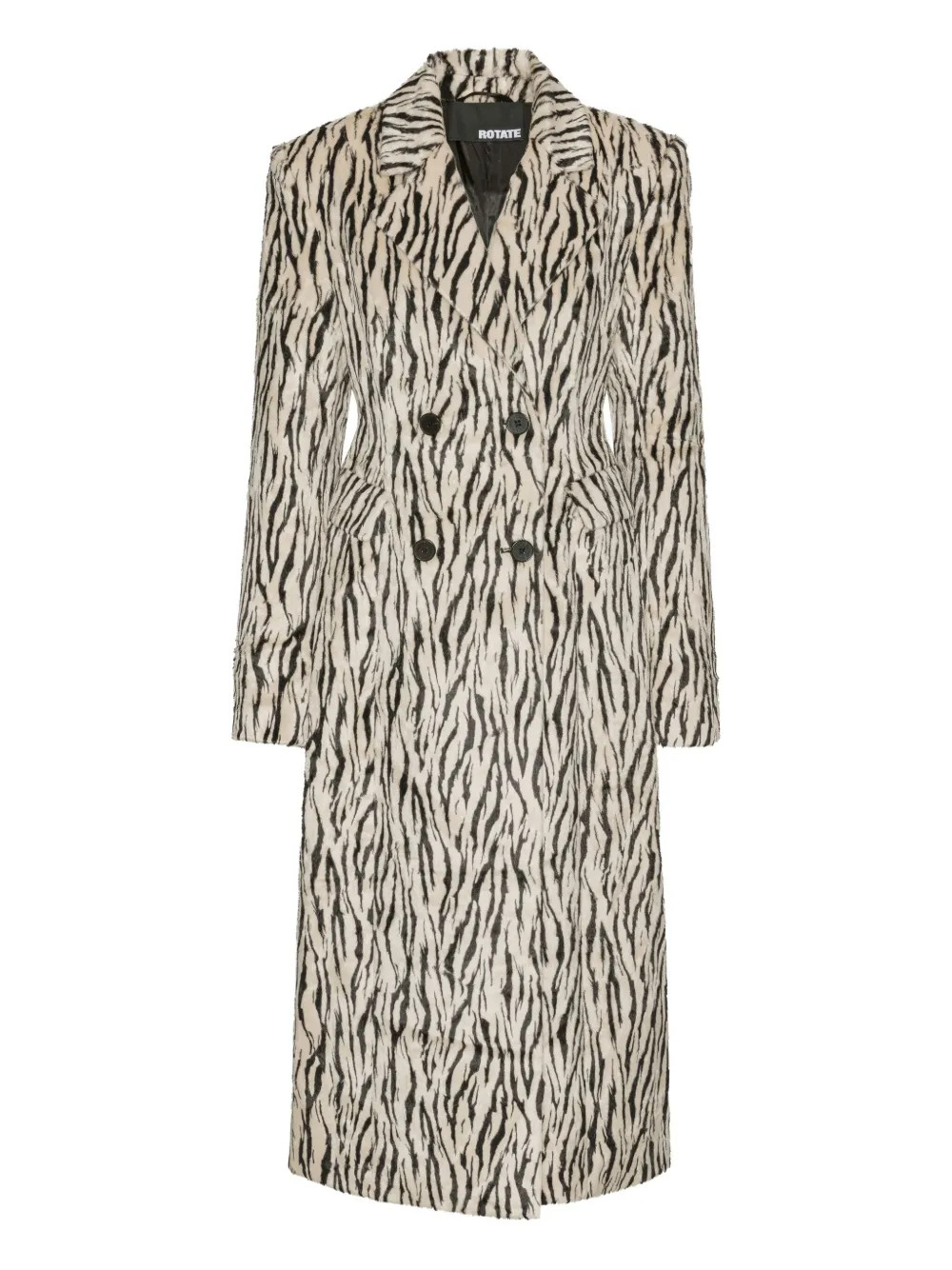 zebra-print double-breasted coat | Farfetch Global
